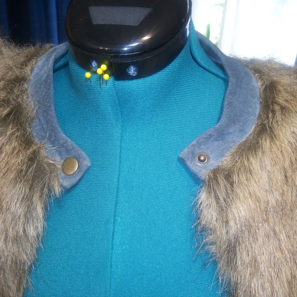 Twelfth Street by Cynthia Vincent Faux Fur Front and Genuine Suede Jacket Sz 6 - Picture 8 of 16